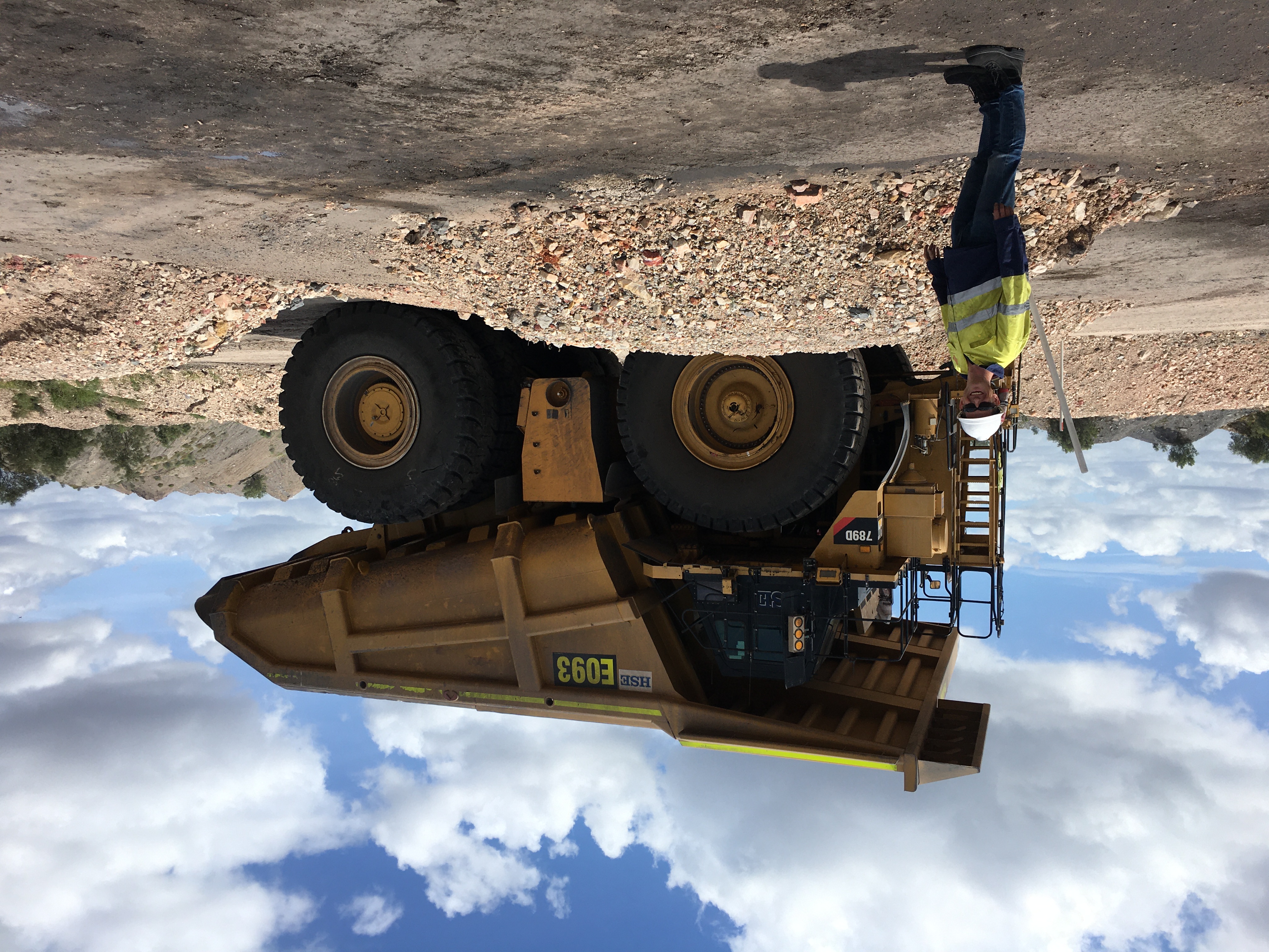 Nathan Aherne on a coal mine site in Clermont, Queensland
