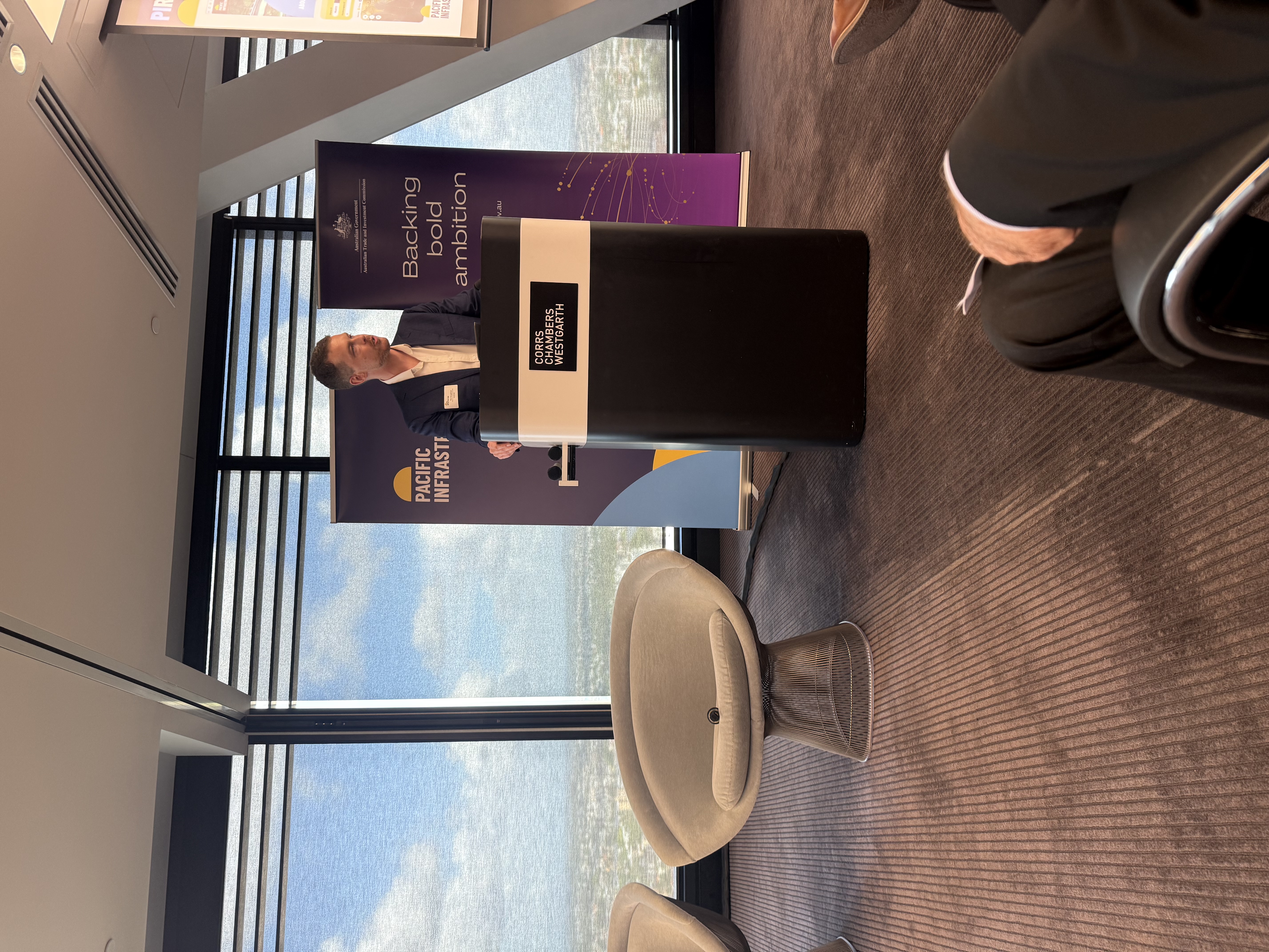 Nathan Aherne at the Pacific Infrastructure Roadshow in Brisbane